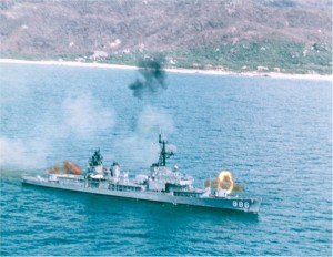 USS ORLECK engages enemy in Vietnam