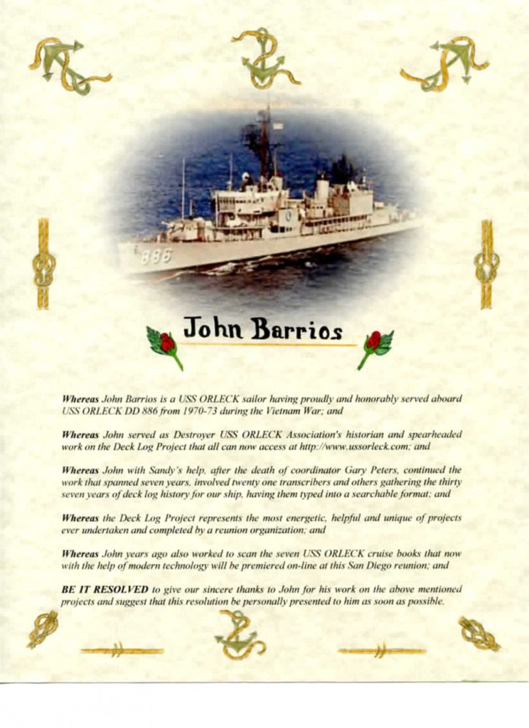 John Barrios Resolution