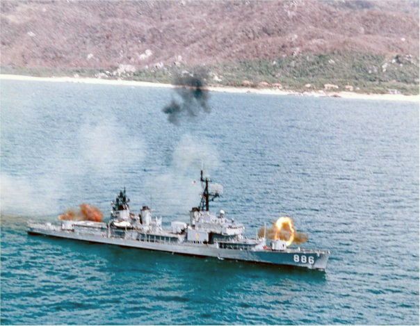 USS ORLECK engages enemy in Korea